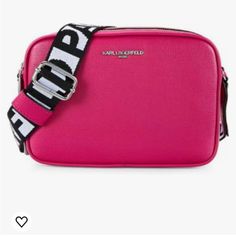 Nwt Karl Lagerfeld Crossbody Satchel Bag With Logo Strap, Travel Satchel Bag With Logo Strap, Rectangular Shoulder Bag With Logo Strap For Shopping, Karl Lagerfeld Bags, Karl Lagerfeld, Crossbody Bags, Women Shopping, Pink, Color