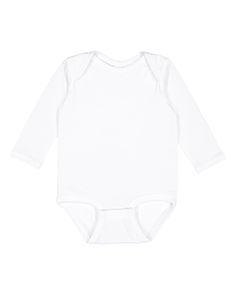 Infant Long Sleeve Jersey Bodysuit - WHITE - NB | Rabbit Skins Infant Long Sleeve Jersey Bodysuit in White Size Newborn | Ringspun Cotton White Cotton Long Sleeve Bodysuit, Basic White Cotton Onesie, Classic Fitted White Bodysuit, Snap Tape, Bodysuit White, Jersey Long Sleeve, Leg Cuffs, Sleeve Cuff, Long Sleeve Jersey