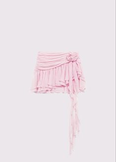 Chiffon Mini Skirt, Ruffled Mini Skirt, 3d Rose, Pink Chiffon, Flower Skirt, Closet Fashion, Tgif, Chic Boutique