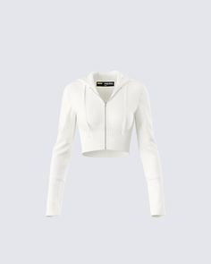 Say hello to your new fav essential 🤍 This white knit cropped jacket featuring a zip front, a rib hem, and extended long sleeves is perfect for keeping you hawt all day and night 😏 Modest Spring Outfits, Cropped Long Sleeve, Basic Jackets, Easy Trendy Outfits, Beige Sweater, Shrug Sweater, Knit Crop, Cropped Jacket