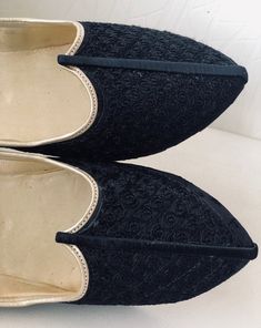 Black Men's slip on Shoes, Black Men shoes Flats , Mens Slippers, Handmade Slippers ,Men's Shoes, Mens Casual Shoes, Indian shoes, Rajasthani shoes, wedding juttis, shoes for groom SIZING INSTRUCTIONS- Need assistance, please convo me 1. These shoes run true to the standard US size and are available in medium width only. 2. I suggest that you select the shoe size based on the length closest to your feet measurement. 3. The Length of Foot is not equivalent to the length of the shoes. Note: The pr Black Wedding Loafers With Almond Toe, Black Almond Toe Loafers For Wedding, Black Wedding Loafers With Leather Sole, Black Embroidered Slip-on Loafers, Black Traditional Formal Loafers, Traditional Black Formal Loafers, Black Slip-on Loafers For Wedding, Wedding Shoes For Groom, Shoes For Groom