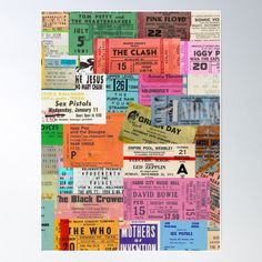 an old movie ticket collage poster