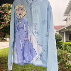 Disney Frozen Jacket. Never Been Used. Size 9/10 Winter Hooded Outerwear With Character Print, Hooded Winter Outerwear With Character Print, Disney Hoodie For Winter, Disney Winter Hoodie, Disney Hooded Winter Hoodie, Disney Hooded Winter Outerwear, Marvel Jacket, Baby Winter Coats, Glitter Jacket