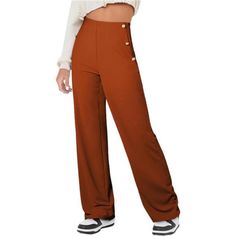 Material: Women's Pants Are Made From A High-Quality Fabric, Stretchy, Breathable And Comfortable To Wear, Making Them Suitable For All-Season Wear. Features: Black Dress Pants Women, High Waisted Pants For Women ,Button Down Straight Leg Pants For Women ,Stretchy Business Casual Work Pants, Women's Pants Dressy Casual ,Comfortable Work Pants For Women. Design: These Pants Feature A Straight Leg Design That Elongates The Silhouette And Creates A Polished Look. The High-Waisted Design Cinches In Casual High Waist Dress Pants With Buttons, Casual Wide Leg Dress Pants With Button Closure, Casual Wide-leg Dress Pants With Button Closure, Casual Fitted Wide Leg Pants With Button Closure, Fitted Wide Leg Pants With Button Closure, Brown Wide Leg Bottoms With Buttons, Casual Pants With Snap Buttons For Fall, Versatile Solid Pants With Button Closure, Casual Fall Pants With Snap Buttons