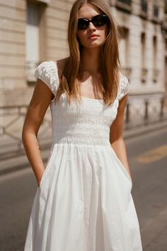 Dresses & Maxis - Faithfull The Brand – Faithfull the Brand Midi Dress White, White Midi, Leather Dresses, White Midi Dress, Ballet Flat, On Vacation, Dress White