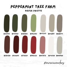 the different shades of peppermint tree farm nail polishes in various sizes and colors