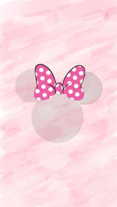 minnie mouse wallpaper with pink and white polka dots