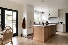 the kitchen is clean and ready to be used as a dining room or family room