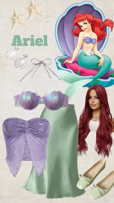 halloween | ariel princess | disney princess costume | disney ariel | halloween costume Ariel Costume Women, Outfit On Shein, Costume Aesthetic Halloween, Us Halloween Costume, Cute Halloween Costume Ideas, Halloween Costumes Cute, Ariel Halloween, Ariel Halloween Costume