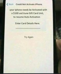 someone is holding up their cell phone to receive an iphone gift card for $ 100