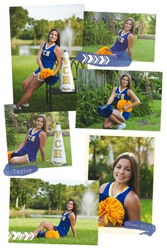 Cheer Poses Individual, Cheer Portraits, Cheerleading Senior Pictures, Dance Team Photos, Cheerleading Picture Poses, Cheer Photo, Cheer Photography, Cheerleading Photos, Outdoor Portrait Photography