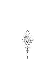 a black and white drawing of a lotus flower