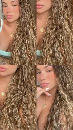 #cachos #cacheadas #curlyhaircare Inspo Hair, Honey Brown Hair, Hairstyle Inspo, Blonde Hair Looks