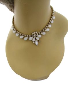 Gorgeous vintage Joseph Warner Bridal Necklace. Large white moonstones or faux opals and Austrian crystals made to resemble a crown jewel necklace. Absolutely Perfect for a wedding or any formal event. Signed Joseph Warner in caps and was made by the Joseph Warner company. Warner only produced jewelry from the 1950s until the 1970s. Vintage jewelry will ship in a gift box. Excellent condition no missing rhinestones or discolored or darkened stones and the metal still shines and will continue to Something Old Wedding, Wedding Jewelry Crystal, Bridal Statement Necklace, Old Wedding, Elizabeth Jewelry, Crystal Wedding Jewelry, Layered Choker Necklace, Jewel Necklace, Necklace Bridal