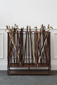 a rack with many different types of tools on it