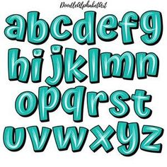 the alphabet is made up of letters and numbers in different colors, shapes and sizes