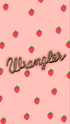 an image of strawberrys on a pink background with the word wawapier written in cursive font