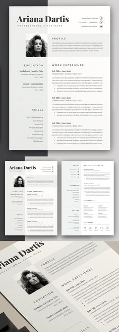 the professional resume template is ready to be used on any type of project or presentation