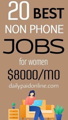 20 Best Non Phone Jobs (Follow This Link) Work From Home Careers, Night Jobs, Work From Home Companies, Jobs For Women, Legit Work From Home, Legitimate Work From Home, Money Making Jobs, Jobs From Home, Job Ideas