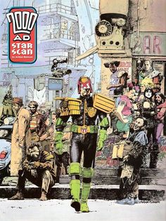 a comic book cover with an image of a man in costume walking down the street