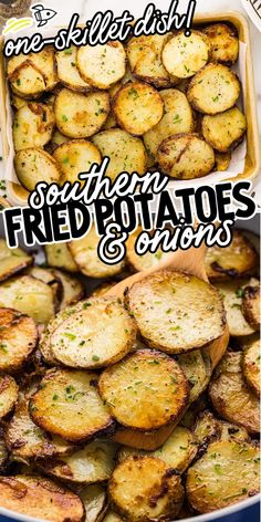 two pictures showing different types of fried potatoes