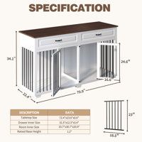 an image of a dog house with its door open and the measurements shown below it