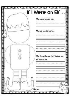 a worksheet with an image of a monster and the words if i were an elf