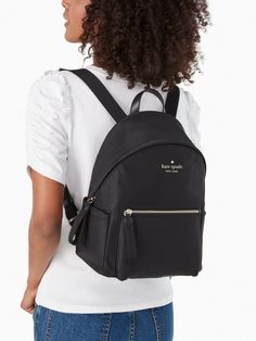 Kate Spade Backpack, Kate Spade Disney, Luxury Bags Collection, Kate Spade Outlet, Flap Backpack, Quilted Backpack, Medium Backpack, Designer Outlet, Black Leather Backpack