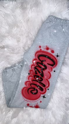 Designs by Galveston Airbrush! ♡ Feel free to contact me with any questions or custom orders.  Each design includes up to TWO names or words with up to THREE specified COLORS. SIZES: Adult and kids DESIGN PLACEMENT: All designs are airbrushed on the FRONT left leg of our sweatpants unless specified otherwise. Get more design ideas from our TikTok at @galvestonairbrush and Instagram at @Galveston_Airbrush. Follow your order process on our Insta Stories.  Sweatpants : 50% cotton, 50% polyester virtually pill-free; high-stitch density double-needle-covered elastic waistband and cuffs elastic bottom leg openings WASHING INSTRUCTIONS: º Wash it inside out in cold water º No bleach º Hang to dry º Ironed inside out if needed These personalized sweatpants would easily be the cutest part of any ev 1st Birthday Party For Girls, Airbrush T Shirts, Cute Headphones, Airbrush Designs, Cozy Sweatpants, Cute Sweatpants, Sweatpants Women, Gray Sweatpants, Custom Airbrushing