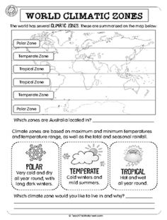 the world climate zones worksheet for students to learn how to read and understand