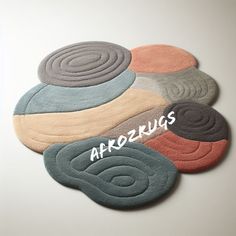 three rugs with the word ardrous written on them