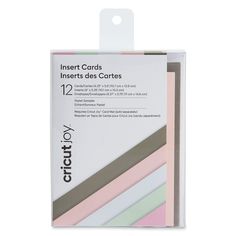 an assortment of colored cards in a package on a white background with the words, inserts des cartes