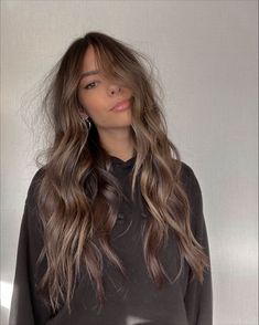 Dark Root Caramel Hair, Brunette With Brunette Highlights, Hair Color Ideas For Brunettes For Fall Balayage Face Framing, Brunette Summer Hair 2023 Long, Minimal Highlights Brown Hair, Natural Partial Highlights, Sandy Brunette Hair, Brunette Hair Babylights, Cool Brunette Highlights