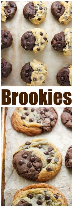 chocolate chip cookies on a baking sheet with the words, how to make chocolate chip cookies