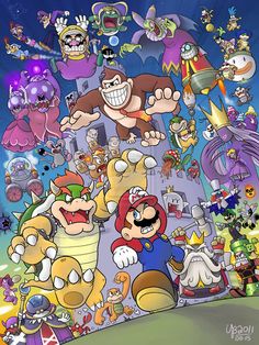 an image of mario and other cartoon characters