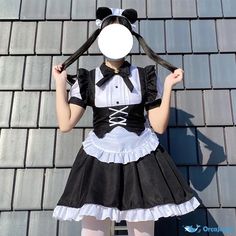 OrcaJump - Maid gothic style lolita dress set Halloween costumes lolita cross dressing - Final Sale Dresses Ruffles, Retro Leggings, Dance Costumes Hip Hop, Dance Costumes Ballroom, One Piece Jumper, Costume Noir, Black Costume, Retro Costume, Belly Dance Costumes