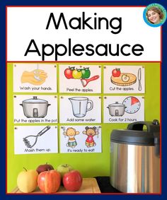 an image of making applesauce with pictures on it