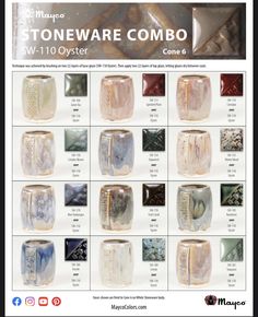 an advertisement for stoneware combo with many different colors and designs on the front