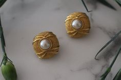 Stunning gold-tone pearl clip on earrings are statement makers for any occasion! Chic Gold Clip-on Earrings For Anniversary, Chic Gold Clip-on Pearl Earrings, Clip On, Vintage Gold, Clip On Earrings, Etsy Earrings, Gold Tones, Pearl Earrings, Jewelry Earrings