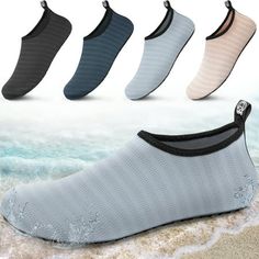 Water adventures await! Be ready for summer fun anytime, anywhere with these swim shoes from Bergman Kelly. No more worries about getting cuts on your feet or slipping on a boat or burns from hot sand. These water socks have the perfect blend of polyester and spandex to give you 4-way stretch which makes them easy to pack and great for active sports like: running, water aerobics, kayaking, biking, swimming, hiking, sailing, and more. Size: W 11-12; M 9-10.  Color: Gray.  Gender: female.  Age Gro Womens Water Shoes, Water Shoes For Kids, Water Shoes Women, Water Shoes For Men, Water Aerobics, Aqua Shoes, Swim Shoes, On A Boat, Running Water