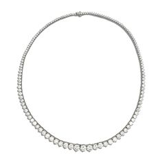 Our 20 carats diamond tennis necklace is handcrafted in 14K or 18K yellow, rose, or white gold, graduated diamonds with a 3-prong setting and round, brilliant-cut white lab grown diamonds. A beautiful necklace with timeless appeal that can be worn anywhere. It makes the perfect gift for yourself or someone you love, because diamonds are always forever. 20 carats and up, we can make any size diamonds and any length, they are made to order depending upon desired size of diamonds and design. Most c Fine Jewelry Tennis Necklace With Brilliant Cut, Fine Jewelry Tennis Necklace, Brilliant Cut Round Tennis Necklace For Gifts, Fine Jewelry Tennis Necklace With Diamond Cut, Diamond White Tennis Necklace, Fine Jewelry Tennis Necklace With Single Cut Diamonds, Fine Jewelry Tennis Necklace With Round Cut, Fine Jewelry Diamond Tennis Necklace, Timeless Round Tennis Necklace For Gift