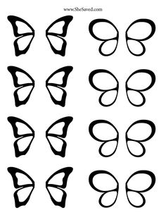 black and white butterfly shapes drawn by hand