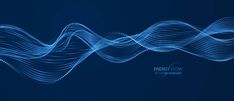 an abstract blue background with wavy lines on the left and right side of the image