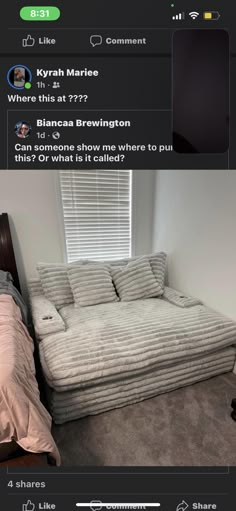 an instagramted photo of someone's bed in their bedroom with the caption