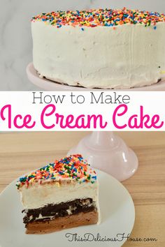 how to make ice cream cake with sprinkles on the top and bottom