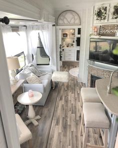 the interior of a mobile home is seen on instagram, and it appears to be fake