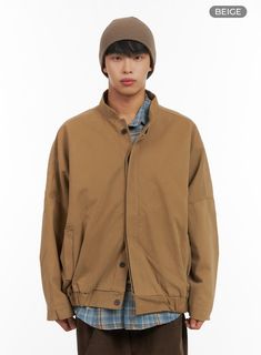 mens-cotton-buttoned-cargo-jacket-is419 / Beige Classic Brown Utility Jacket For Streetwear, Casual Outerwear With Relaxed Fit And Stand Collar, Khaki Collared Urban Outerwear, Urban Khaki Collared Outerwear, Brown Relaxed Fit Outerwear For Streetwear, Brown Relaxed Fit Outerwear With Ribbed Cuffs, Casual Utility Jacket With Ribbed Cuffs For Fall, Urban Brown Utility Jacket For Streetwear, Oversized Brown Outerwear With Ribbed Cuffs