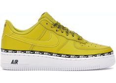 Buy and sell authentic Nike shoes on StockX including the Nike Air Force 1 Low Overbranding Bright Citron (W) and thousands of other sneakers with price data and release dates. Yellow Sneakers With Logo For Streetwear, Yellow Logo Print Sneakers For Streetwear, Yellow Logo Sneakers For Streetwear, Nike Airforce 1, Patterns Wallpaper, Nike Air Shoes, Nike Soccer, Cute Nike Shoes, Nike Air Force 1 07