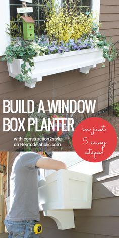 the build a window box planter with construction tools on it is easy to make