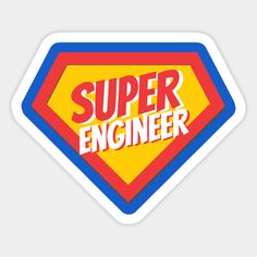 a sticker with the words super hr in red, yellow and blue on it